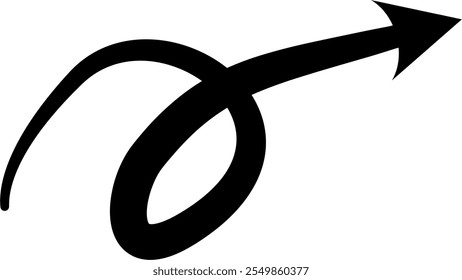 Curved arrow pointer hand drawn doodle style zigzag stripes arrows line 