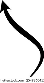 Curved arrow pointer hand drawn doodle style zigzag stripes arrows line 