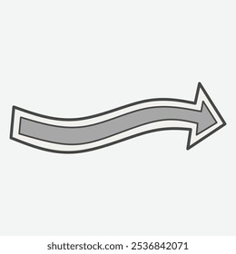 A curved arrow pointing to the right, indicating direction or movement.