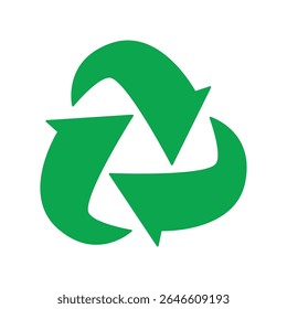 Curved Arrow Recycle Green Logo Vector, Modern Eco-Friendly Design.