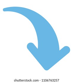 
An curved arrow showing down indication or direction
