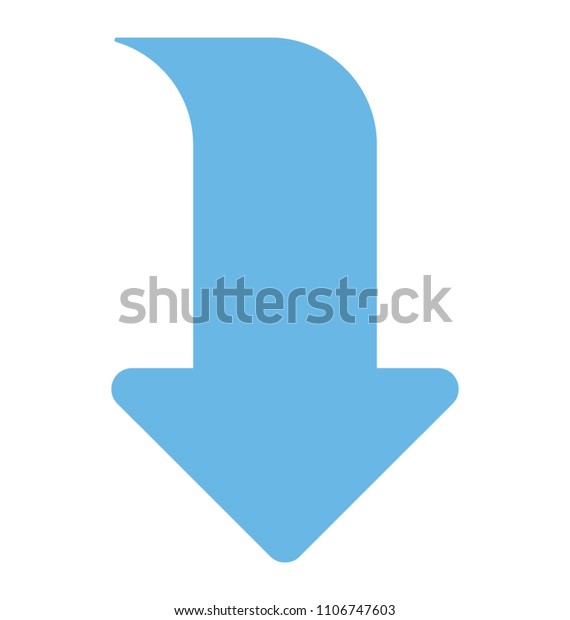 Curved Arrow Showing Down Indication Direction Stock Vector (Royalty ...