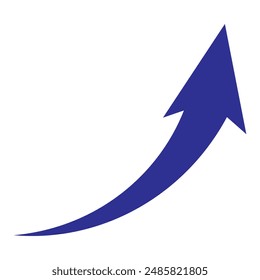 Curved arrow sign blue vector icon. Trendy style curved arrow. eps 10