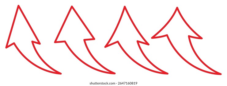 signo de flecha curvada. icono de flecha curvada. Ilustración vectorial de flecha curvada aislada sobre fondo blanco.