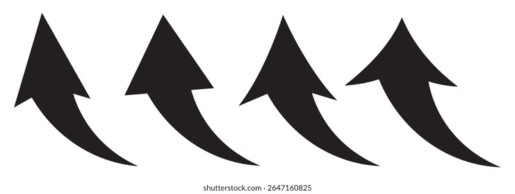 signo de flecha curvada. icono de flecha curvada. Ilustración vectorial de flecha curvada aislada sobre fondo blanco.