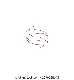 Curved Arrow sign rotation icon reload symbol. Reload sign, direction button icon. Rotation, refresh, reset,  repeat arows sign pictogram 