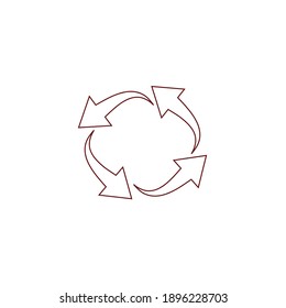 Curved Arrow sign rotation icon reload symbol. Reload sign, direction button icon. Rotation, refresh, reset,  repeat arows sign pictogram 