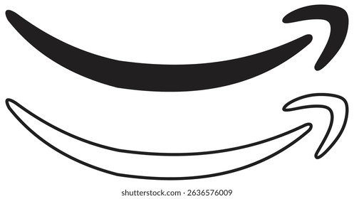 Curved Arrow Smile Design Abstract Vector.