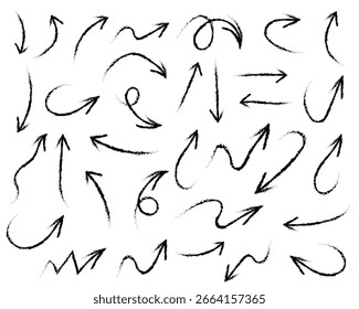 Curved Arrow Swirl Doodle Vector Design Set