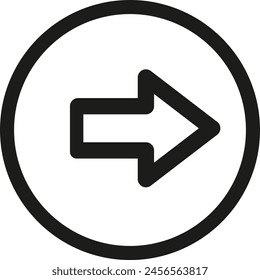 Gebogenes Pfeilsymbol im Kreis - Stock-Vektorgrafik