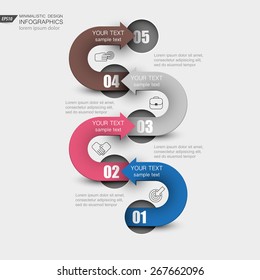 Curved Arrow Vector Diagram / Time Line Infographics