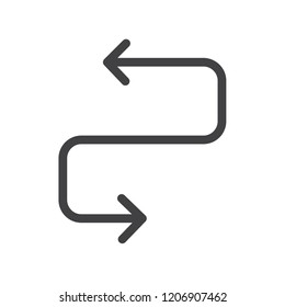 Curved arrow vector icon