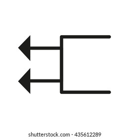 curved arrow, vector icon