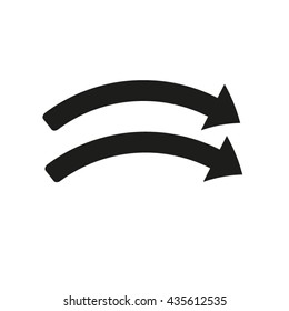 curved arrow, vector icon