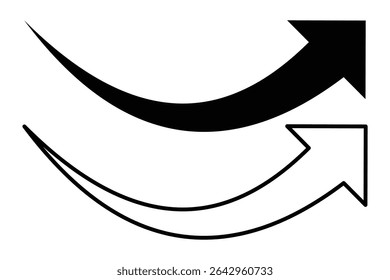 Curved arrow vector icon. curve arrow vector isolated on white background illustration.
