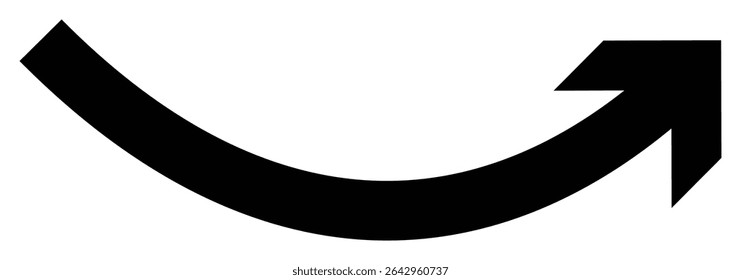 Curved arrow vector icon. curve arrow vector isolated on white background illustration.
