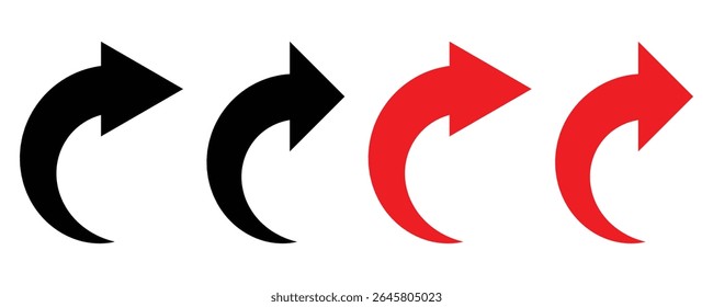 Curved arrow vector icon. Flat style arrow symbol web graphic design. Vector illustration eps 10