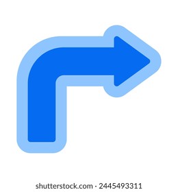 Symbol für Vektorgrafik mit gebogenem Pfeil