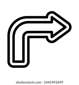 Curved arrow vector icon illustration
