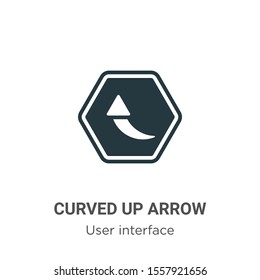 Curved up arrow vector icon on white background. Flat vector curved up arrow icon symbol sign from modern user interface collection for mobile concept and web apps design.