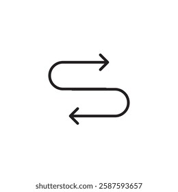 Curved arrow vector icon. Vector simple flat black linear illustration for web and app..eps
