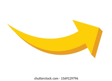 Curved arrow vector  illustration isolated on white background