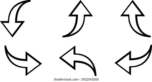 Pfeil-Vektorgrafik-Pfeilsymbol mit Kurven