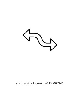 Curved Arrow vector line icon icons design