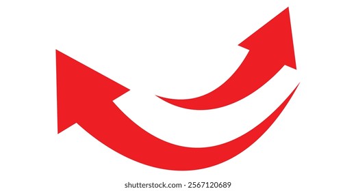 Curved arrows. Arrow sign. Curved arrow pointing right and left. curved arrow sign. curved arrow with flat design eps 10.