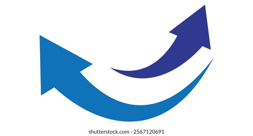 Curved arrows. Arrow sign. Curved arrow pointing right and left. curved arrow sign. curved arrow with flat design eps 10.