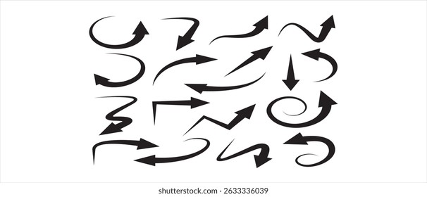 Curved arrows. Arrow sign. Curved arrows set. Arrow symbol collection. Vector illustration.art