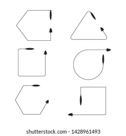 curved arrows and bend bows element set