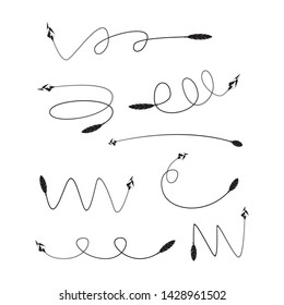curved arrows and bend bows element set