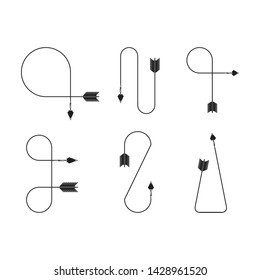 curved arrows and bend bows element set