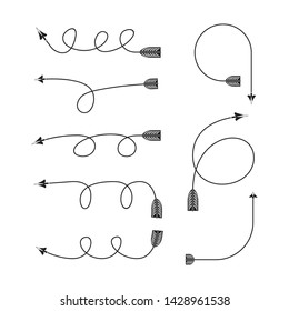 curved arrows and bend bows element set