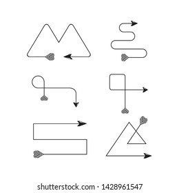 curved arrows and bend bows element set