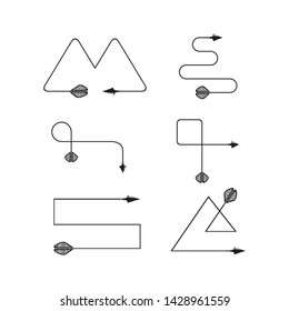curved arrows and bend bows element set
