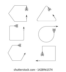curved arrows and bend bows element set
