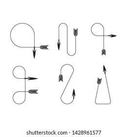 curved arrows and bend bows element set