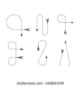 curved arrows and bend bows element set