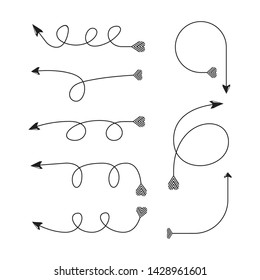 curved arrows and bend bows element set