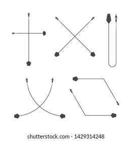 curved arrows and bend bows element set
