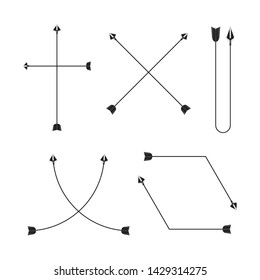 curved arrows and bend bows element set