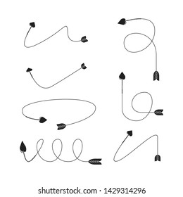 curved arrows and bend bows element set
