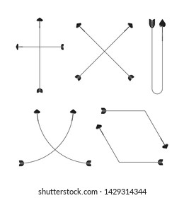 curved arrows and bend bows element set