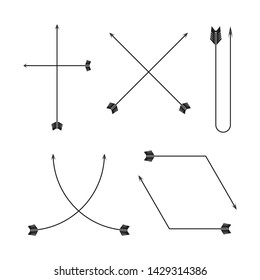 curved arrows and bend bows element set