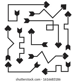 curved arrows bow vector set