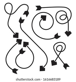 curved arrows bow vector set