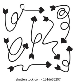curved arrows bow vector set