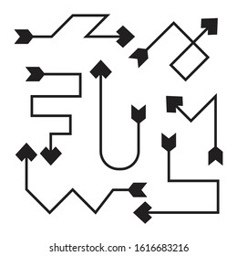 curved arrows bow vector set